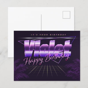 Violet Name Vorname lila Postkarte Geburtstag Postcard