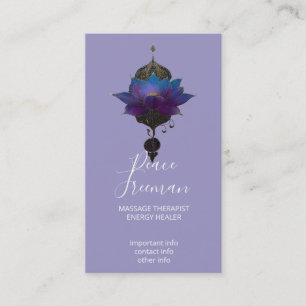 VIOLET ORACLE MYSTICAL LOTUS EMBLEM BUSINESS CARD