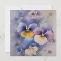 Violet Pansy Watercolor Style Hello Sympathy