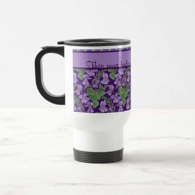 Violet Pattern Travel Mug to Personalise (Left)