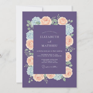 Violet Peach Radiant Spring Wedding Invitation