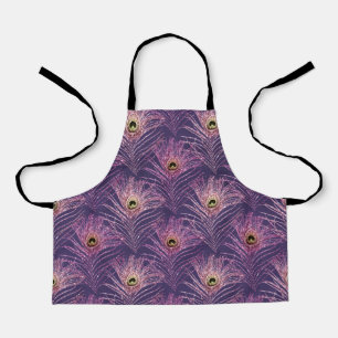 Violet peacock feather pattern from bird peacock apron