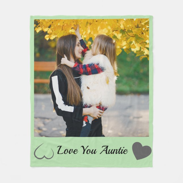 Violet Personalised Photo Gift for Her Aunt Fleece Blanket (Front)