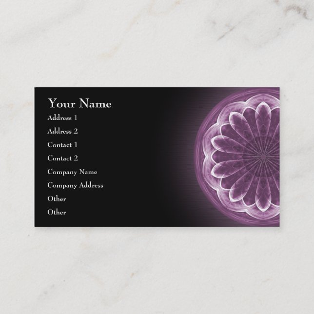 Violet Petals Mandala - Business Card (Front)