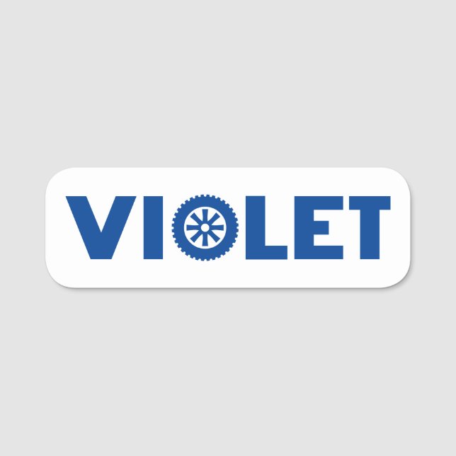 Violet Petrol Head Name Tag (Front)