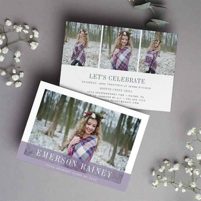 Violet | Photo Graduation Announcement Invitation (Creator Uploaded)