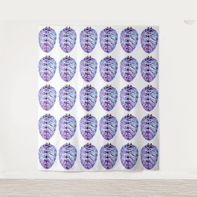 Violet Pinecones Tapestry (Front)