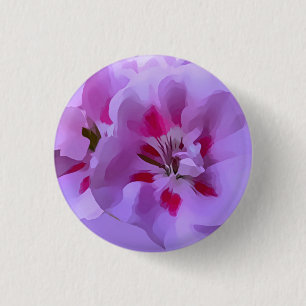 Violet Pink Abstract Hibiscus Flower 3 Cm Round Badge