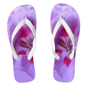 Violet Pink Abstract Hibiscus Flower Jandals