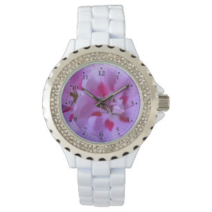 Violet Pink Abstract Hibiscus Flower Watch