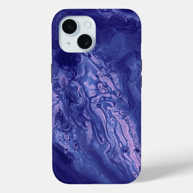 Violet Pink Acrylic Pouring Abstract Fluid Art Case-Mate iPhone Case (Back)