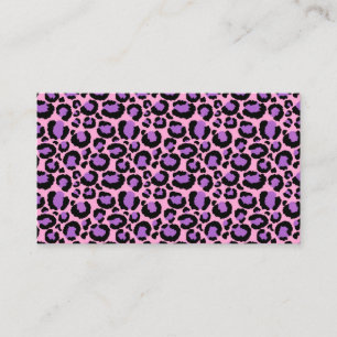 Violet Pink Cheetah Leopard Pattern Animal Lover Business Card
