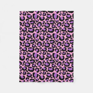 Violet Pink Cheetah Leopard Pattern Animal Lover Fleece Blanket