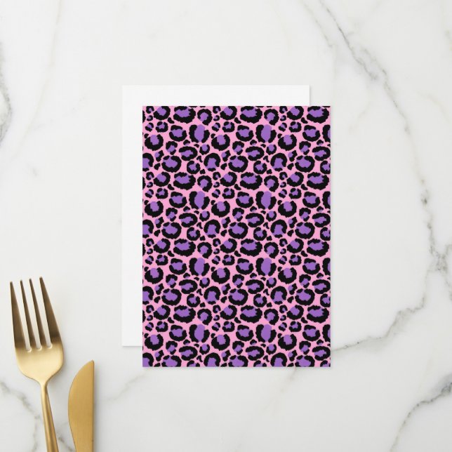 Violet Pink Cheetah Leopard Pattern Animal Lover Menu (Front/Back In Situ)
