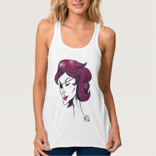 Violet Pirate Lady Purple Hair Goth Original Art Singlet