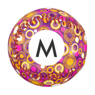 Violet Polka Dot Pattern Baseball