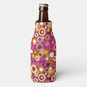 Violet Polka Dot Pattern Bottle Cooler