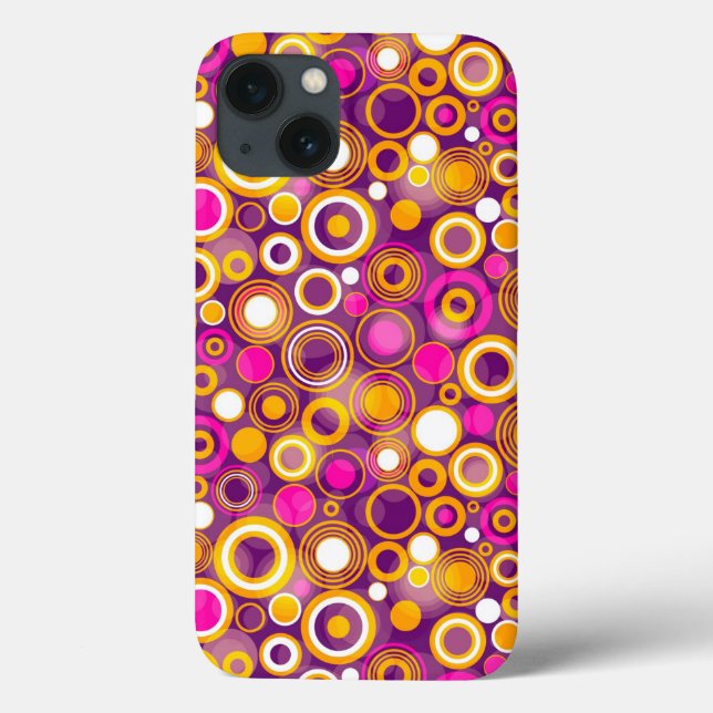 Violet Polka Dot Pattern Case-Mate iPhone Case (Back)