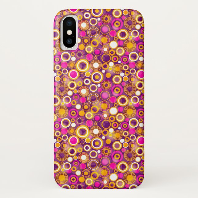 Violet Polka Dot Pattern Case-Mate iPhone Case (Back)