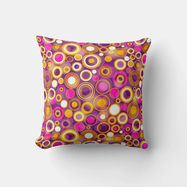 Violet Polka Dot Pattern Cushion (Front)