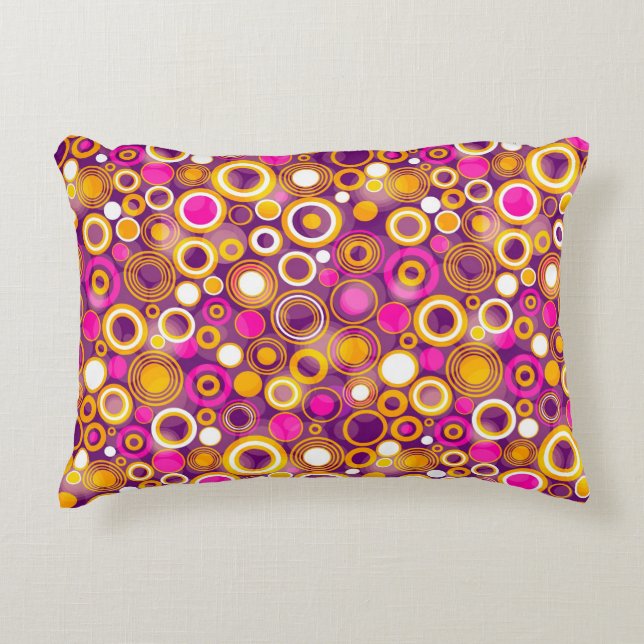 Violet Polka Dot Pattern Decorative Cushion (Front)