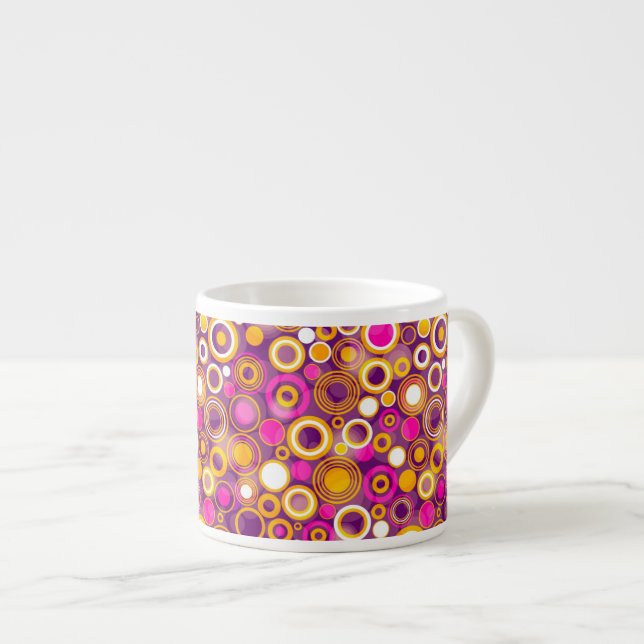 Violet Polka Dot Pattern Espresso Cup (Front Right)