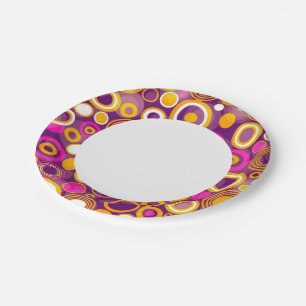 Violet Polka Dot Pattern Paper Plate