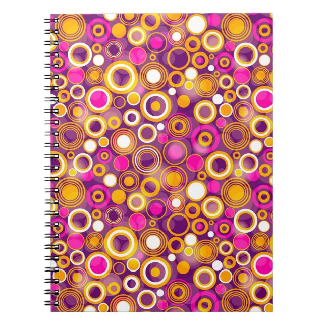 Violet Polka Dot Pattern Spiral Notebook (Front)