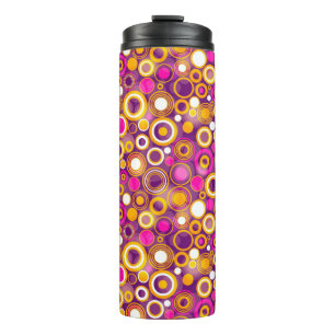 Violet Polka Dot Pattern Thermal Tumbler