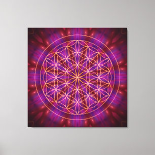 Violet Power and the flower of life Canvas Print