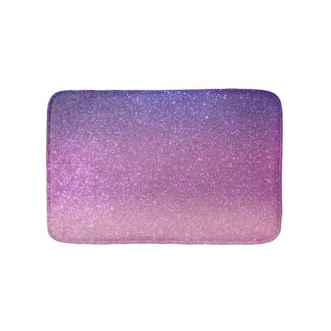 Violet Princess Blush Pink Triple Glitter Bath Mat (Front)