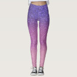 Violet Princess Blush Pink Triple Glitter Ombre Leggings<br><div class="desc">This girly and chic design is perfect for the girly girl. It depicts faux printed sparkly triple sparkly glitter ombre gradient of violet purple, princess pink, and blush pink. It's pretty, modern, trendy, and unique. ***IMPORTANT DESIGN NOTE: For any custom design request such as matching product requests, colour changes, placement...</div>