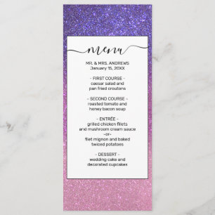 Violet Princess Blush Pink Triple Glitter Ombre Menu