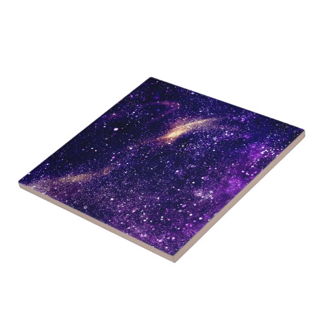 Violet purple abstract galaxy universe tile (Side)