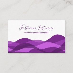 Violet purple abstract waves calligraphy business  business card