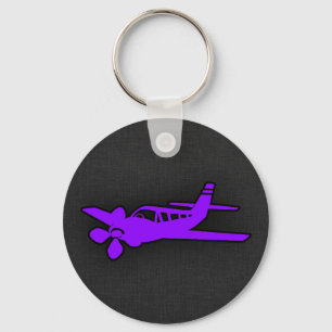 Violet Purple Aeroplane Key Ring