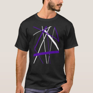 Violet Purple and White Geometric Strips Cut Out P T-Shirt
