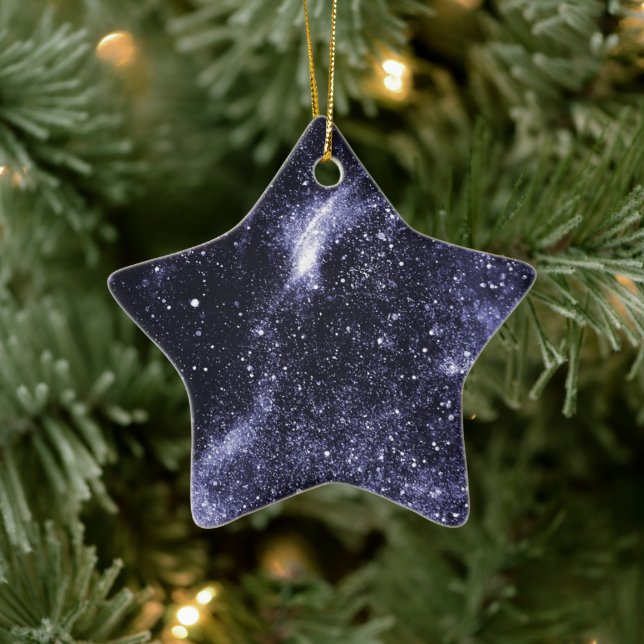 Violet purple black abstract galaxy ceramic tree decoration (Tree)