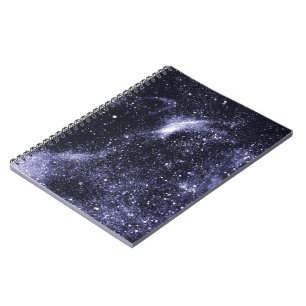 Violet purple black abstract galaxy notebook