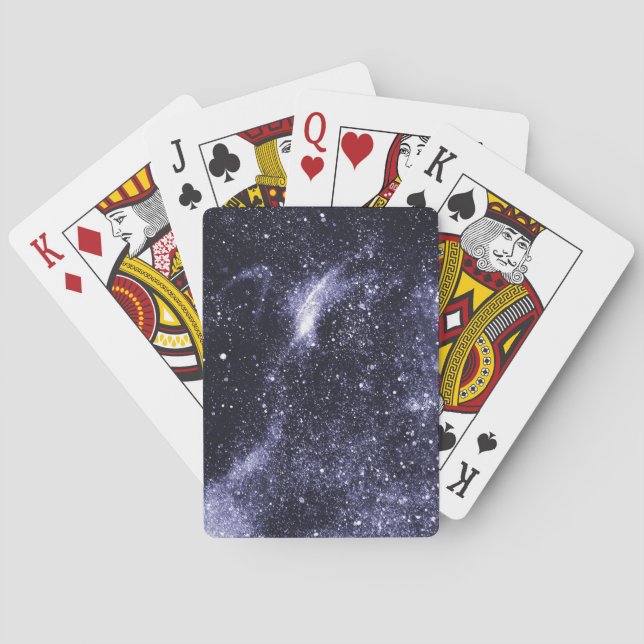 Violet purple black abstract galaxy playing cards (Back)