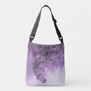 Violet Purple Blooming Flower Orchids Crossbody Bag