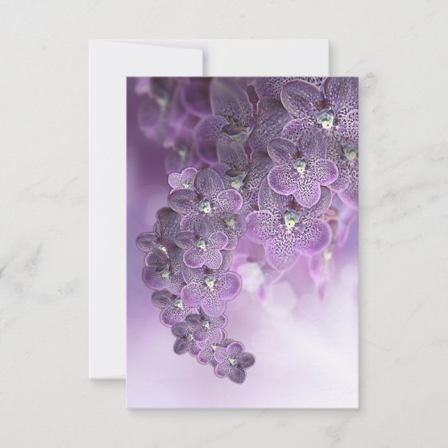 Violet Purple Blooming Flower Orchids Thank You Card (Front)