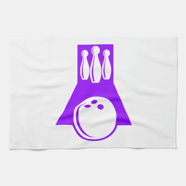 Violet Purple Bowling Tea Towel (Horizontal)