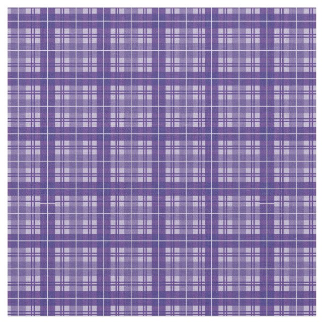 Violet Purple Bright Gingham Plaid Tartan Fabric (Close Up)