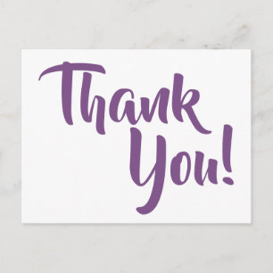 Violet Purple Calligraphy Thank You Postcard