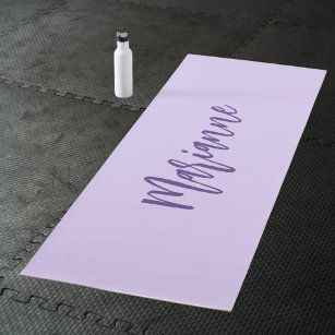 Violet purple custom name script yoga mat