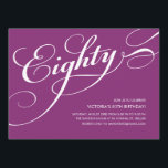 Violet Purple Elegant 80th Birthday Invitations<br><div class="desc">This elegant 80th birthday invitation has a violet purple and white modern design,  and is fully customisable.  A great invite for a formal or casual party.</div>