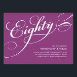 Violet Purple Elegant 80th Birthday Invitations<br><div class="desc">This elegant 80th birthday invitation has a violet purple and white modern design,  and is fully customisable.  A great invite for a formal or casual party.</div>