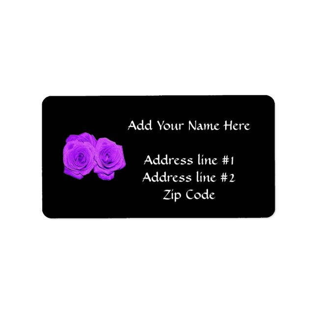 Violet/Purple "Enameled" Roses Label (Front)