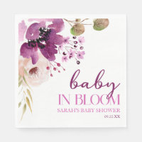 Violet Purple Floral Baby In Bloom Baby Shower